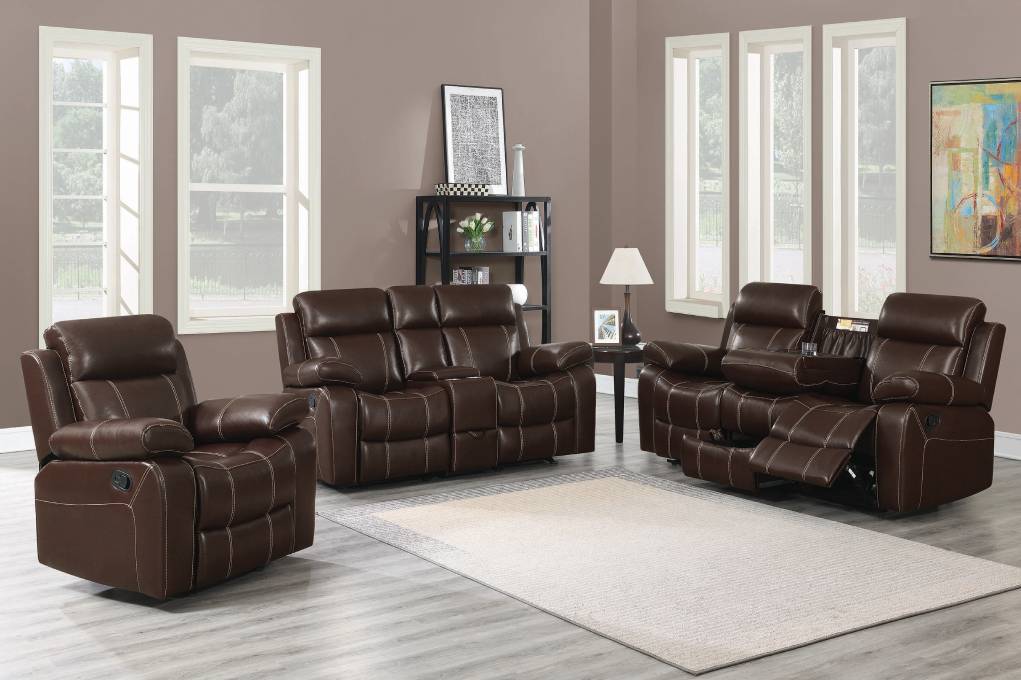 Myleene Upholstered Tufted Living Room Set Chestnut - 603021