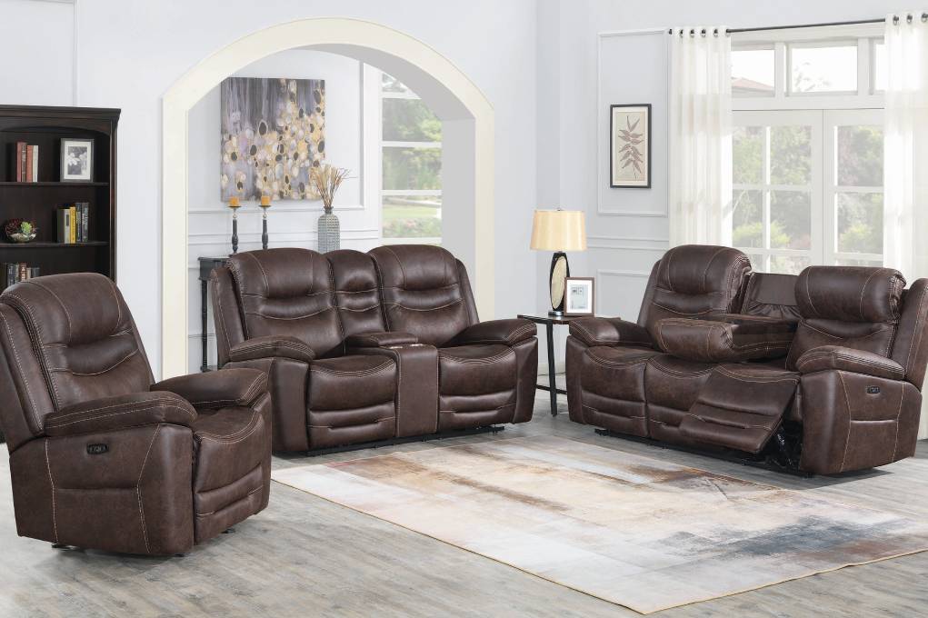 Hemer 3-Piece Power^2 Living Room Set Chocolate - 603331PP