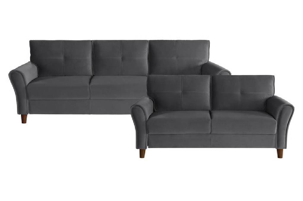9348GRY*2 2pc Set: Sofa, Love