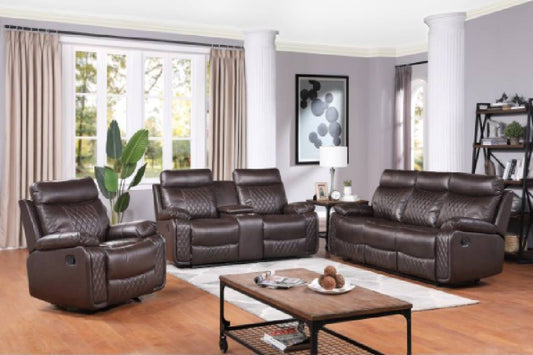 9599BRW*3 3pc Set: Sofa, Love, Chair
