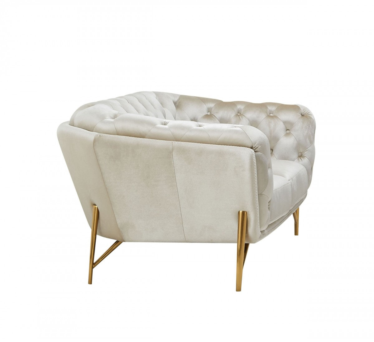 Divani Casa Stella - Transitional Beige Velvet Sofa Set