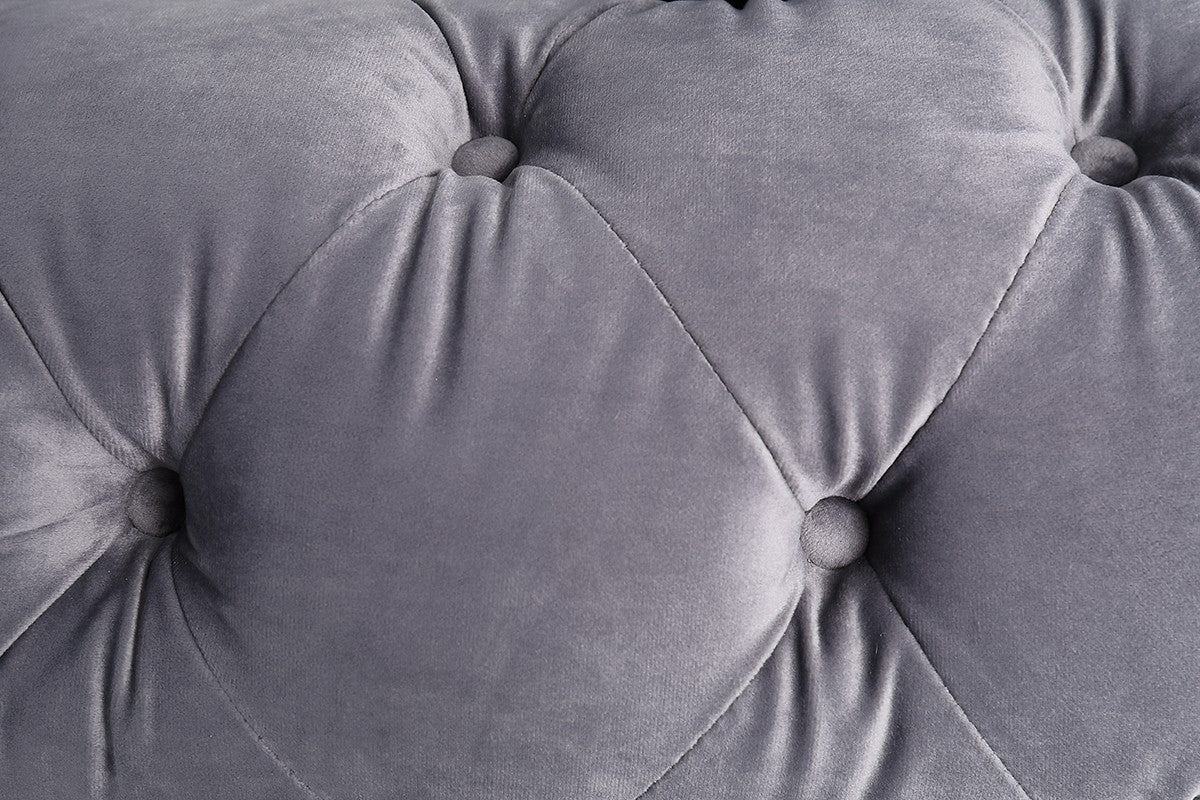 Divani Casa Darla - Modern Grey Velvet Curved Sectional Sofa