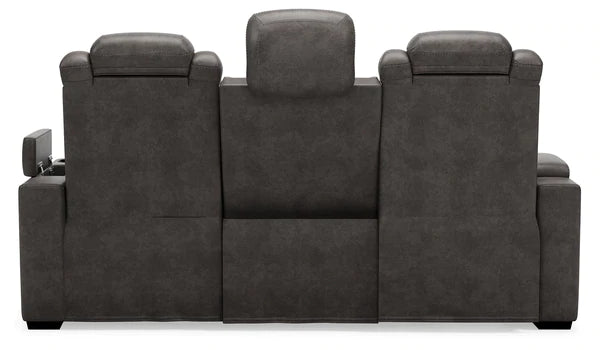 HyllMont Gray Power Reclining Sofa | 9300315