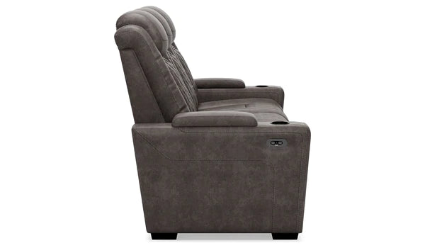 HyllMont Gray Power Reclining Sofa | 9300315