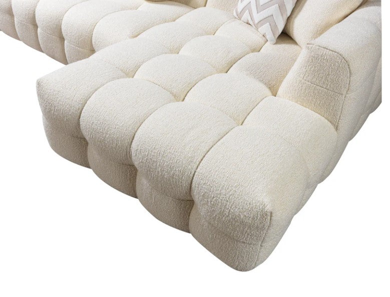 Ivy Ivory Boucle Right Chaise 110" Sectional