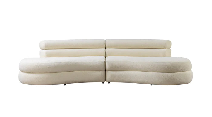 Larissa Ivory Boucle Curved Sectional