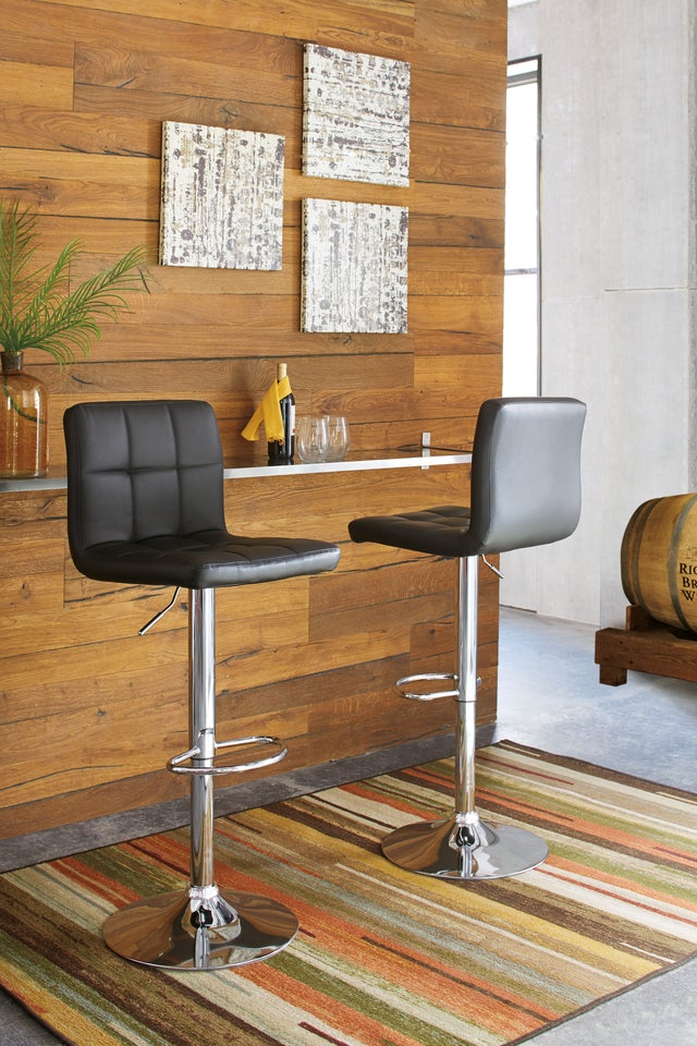 D120-130 Black Swivel Barstool