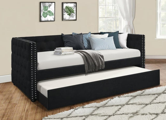 Courage Black Velvet - Daybed with Trundle