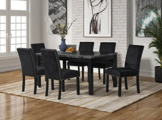 Camila Black - Dining Table + 6 Chair Set ( 1 SET LEFT)