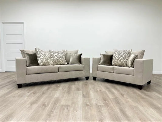 110-Hollywood Beige Sofa & Loveseat