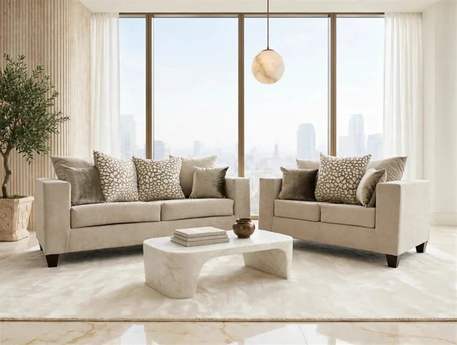 110-Hollywood Beige Sofa & Loveseat