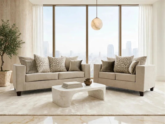 110-Hollywood Beige Sofa & Loveseat
