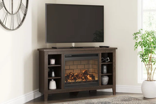 W283-67 Corner TV Stand w/Fireplace 48"L