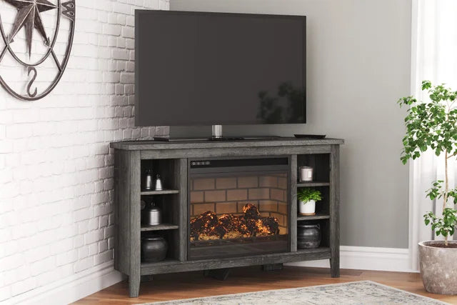 W275-67 Corner TV Stand w/Fireplace 48"L