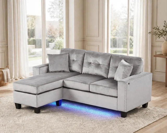 Messi Grey - Reversible Sectional