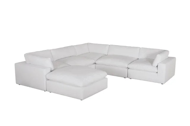XL CLOUD WHITE Sectional + Ottoman Set