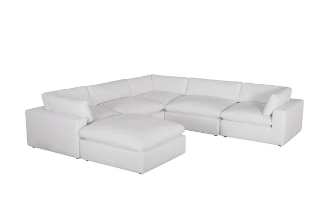 XL CLOUD WHITE Sectional + Ottoman Set