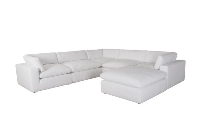 XL CLOUD WHITE Sectional + Ottoman Set