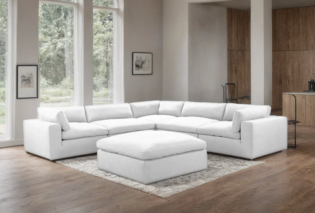 XL CLOUD WHITE Sectional + Ottoman Set