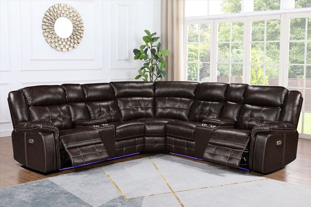 Amazon2027 Power LED Reclining Sectional