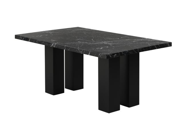 1220 Onyx - (FAUX MARBLE) Dining Table + 6 Chair Set