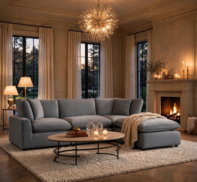 SKY Gray Velvet Modular Sectional