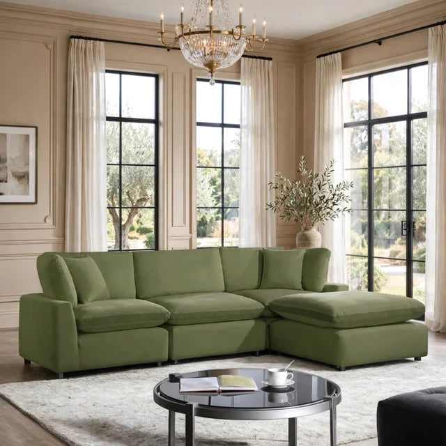 SKY Olive Velvet Modular Sectional