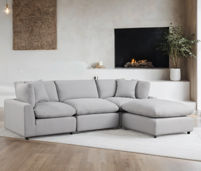 SKY Gray Linen Modular Sectional