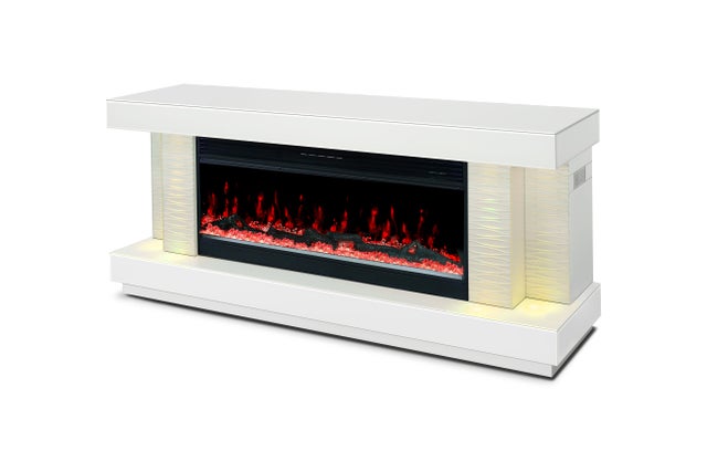 A91 TV STAND W/FIREPLACE (WHITE)