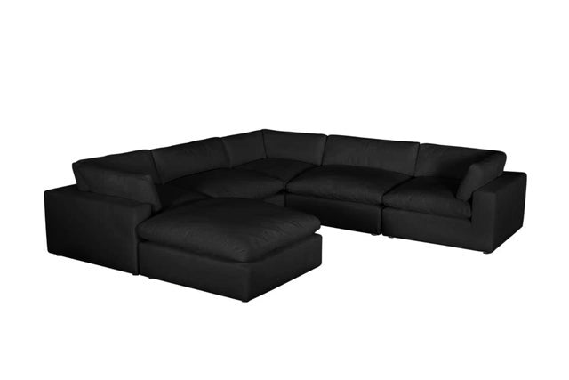 XL CLOUD BLACK Sectional + Ottoman Set