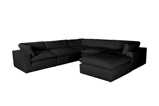 XL CLOUD BLACK Sectional + Ottoman Set