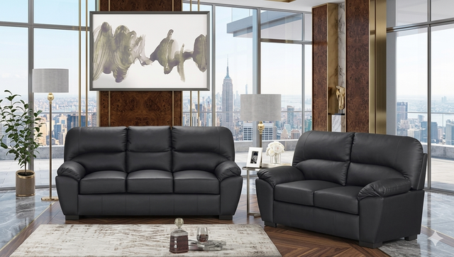 Tiffany Black - 2PC or 3PC Living Room Set
