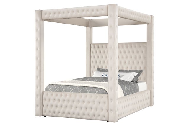 Castle Cream Platform Bed - Queen, King