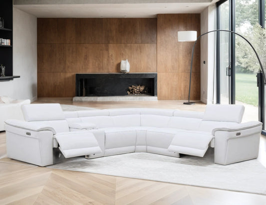 NEWYORK WHITE - LEATHER Power Reclining Sectional**BLACK FRIDAY**