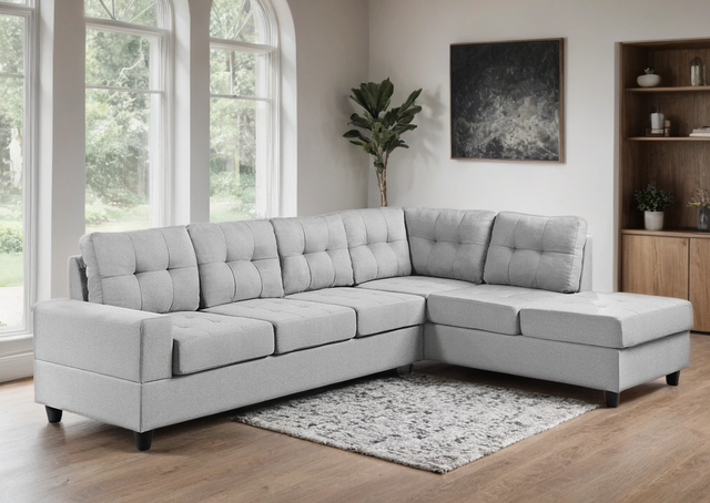 James Light Gray - Reversible Sectional