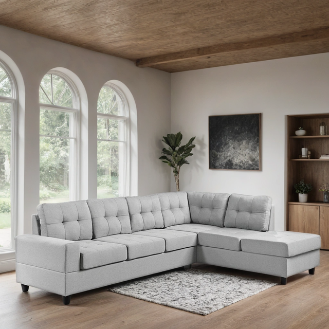 James Light Gray - Reversible Sectional