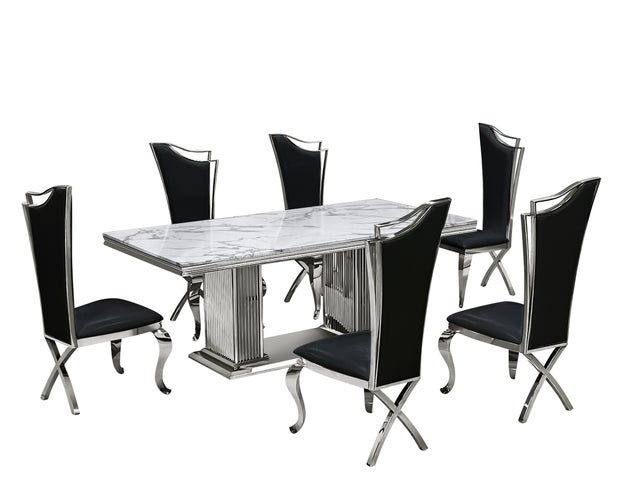 D6062 - Dining Table + 6 Chair Set