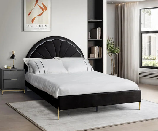 Flora Black Platform Bed Full ONLY  (LED LIGHTS) **NEW ARRIVAL**