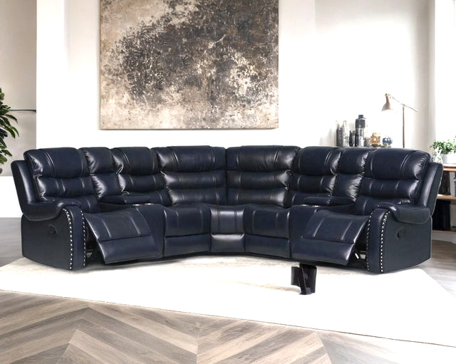 Rose Navy Reclining Sectional