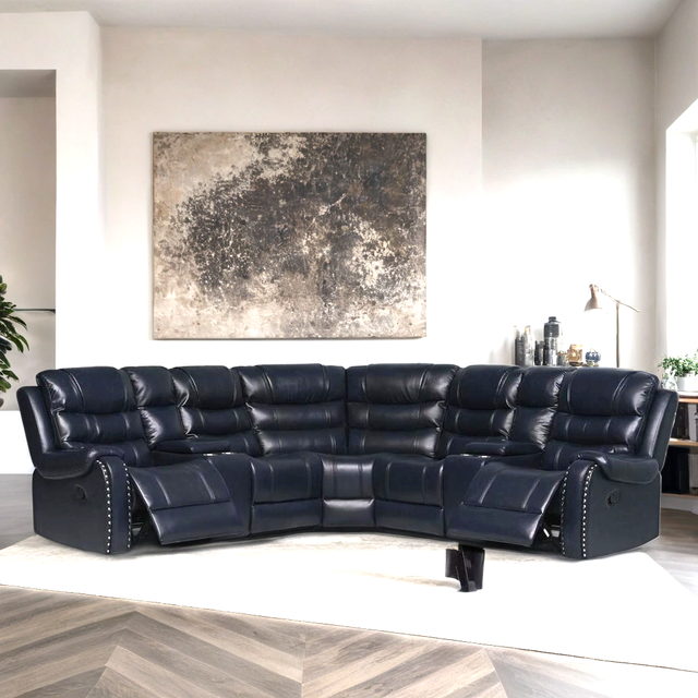 Rose Navy Reclining Sectional