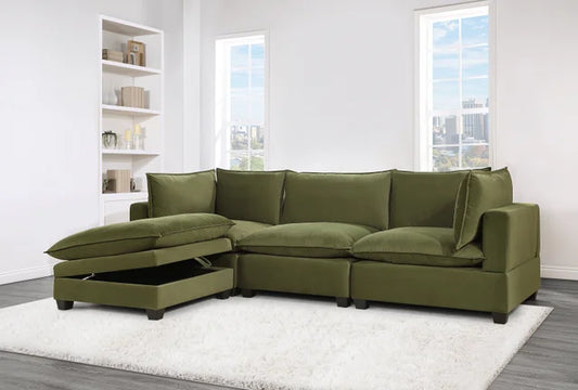 Cloud2 Olive Velvet Modular Sectional