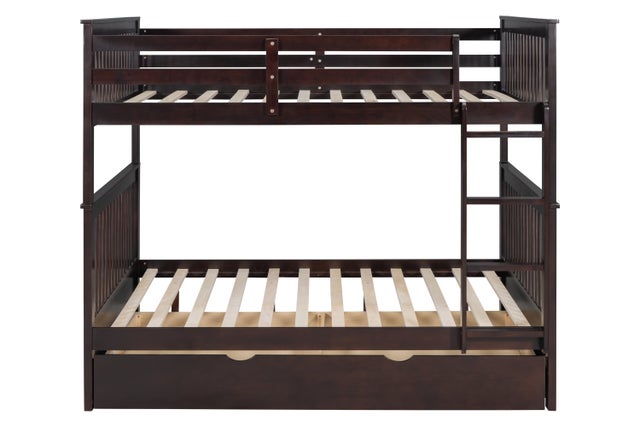 BB30 Full/Full Bunk Bed w/Twin Trundle Espresso