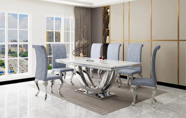 D8081 - Dining Table + 6 Chair Set