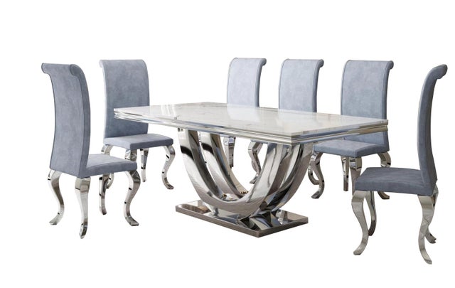 D8081 - Dining Table + 6 Chair Set