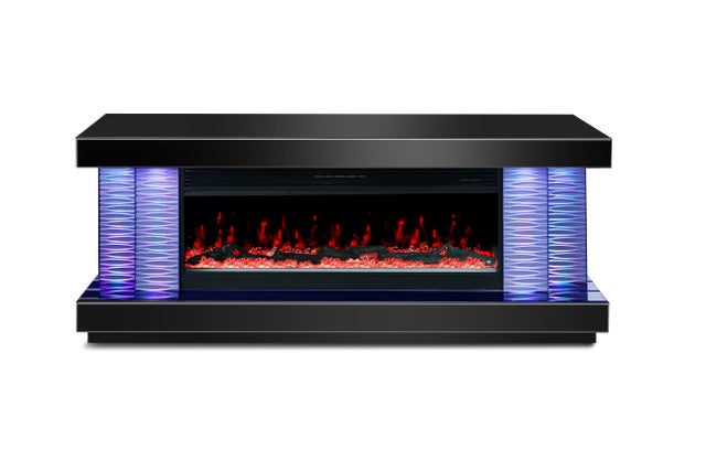 A89 TV STAND W/FIREPLACE (BLACK)