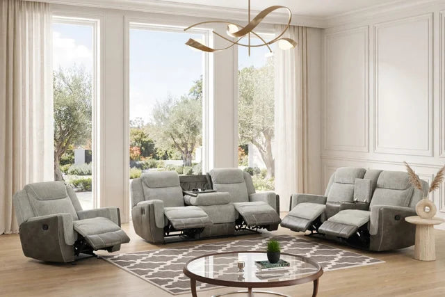 LISA - Gray 3pc Reclining Set