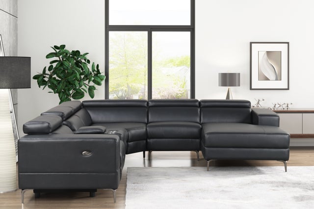 MILANO BLACK - 6PC Power Reclining Sectional