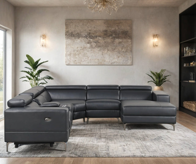 MILANO BLACK - 6PC Power Reclining Sectional