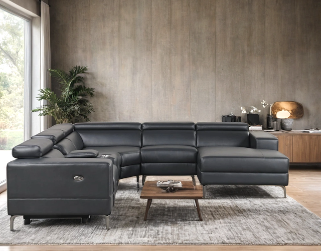 MILANO BLACK - 6PC Power Reclining Sectional