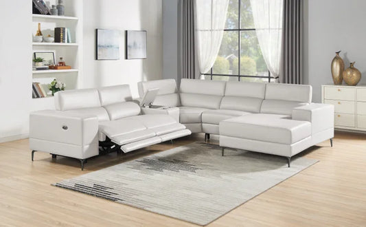 MILANO PEARL - 6PC Power Reclining Sectional